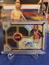 2018 Tony Ferguson Topps UFC Museum Collection Gold Triple Relic Swatch Auto /25