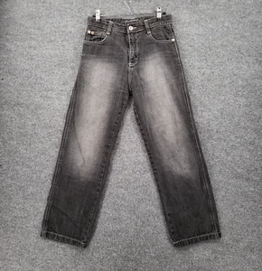 Southpole Jeans Boys 10 Youth Gray Straight Leg Dark Wash Denim Zip Fly Baggy - Picture 1 of 13