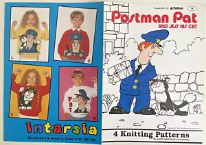 Postbote Pat und Jess die Katze STRICKMUSTER 4 Intarsien Pullover Gary Kennedy - Bild 1 von 8