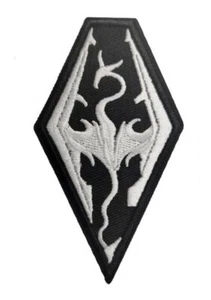 Skyrim Game Series Logo 3.5 Inches Tall Embroidered Iron On Patch - Picture 1 of 1
