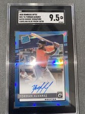 2020 Donruss Optic Baseball YORDAN ALVAREZ RR Auto Blue Prizm #/35 SGC 9.5