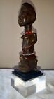 sitting wooden fertility statue with adornments, BAOULE, Ivory Coast, Africa