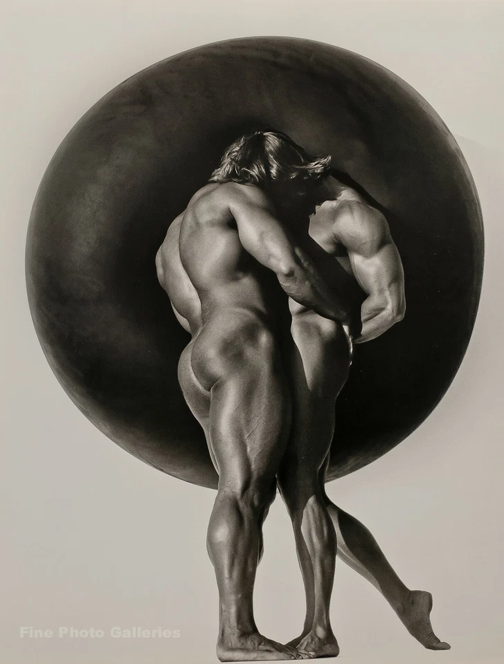 Foto de colección Herb Ritts 1990 hombres desnudos dúo músculo cuerpo grabado en 16x20 Foto 1 de 1