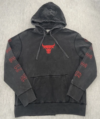 Chicago Bulls Sweater Adult Extra Large Gray Hoodie Tailgate Pullover Mens XL Cover