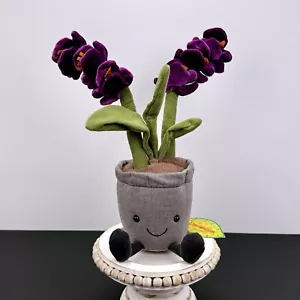 Jellycat AMUSEABLE ORCHID ✨ Soft Plush Toy RETIRED Purple Flower Pot NWT - Picture 1 of 5