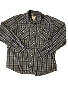 Levi’s size XL regular black plaid western pearl snap men’s shirt - Picture 1 of 8