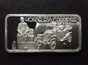 1974 Hamilton Mint The Horseless Carriage HAM-452 Silver Art Bar A5062 - Picture 1 of 5