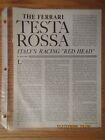 1218 Vintage Original 1956 Ferrari Testa Rossa Super 3 Page Color Article