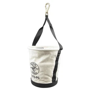 KLEIN TOOLS 5172PS Bucket Bag,Canvas,Tapered Wall,OffWhite 2DGU5 - Picture 1 of 2