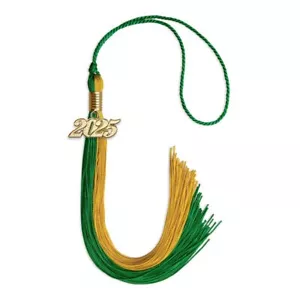 Endea Graduation Green/Bright Gold Tassel With Gold Date Drop - Picture 1 of 21