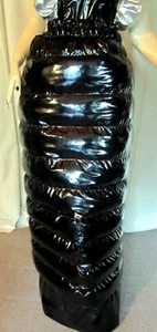 Lackdaunenrock lang Preissenkung   doppellagig auch Übergrößen Downskirt Wetlook - Bild 1 von 3
