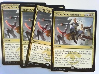 4x Flying Crane Technique	 Khans of Tarkir- Magic the Gathering  Multi - Image 1 of 2