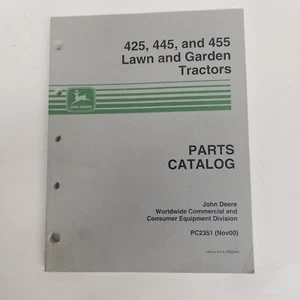John Deere 425, 445, 455 Lawn & Garden Tractors Parts Catalog, PC2351 (Nov00) - Picture 1 of 9