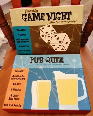2 GAMES FAMILY GAME NIGHT & PUB QUIZ BOTH NEW 2008 GINGER FOX FAMILY FUN TIME - Image 1 of 4