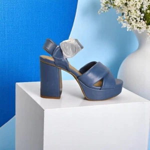Journee Platform Sandal Blue 8 - Picture 1 of 5
