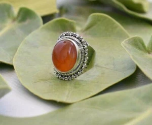 Carnelian Ring 925 Sterling Silver Ring Handmade Ring Boho Ring All Size BM-304 - Picture 1 of 4