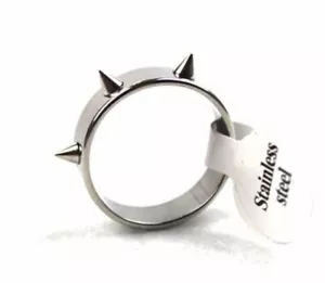 Stainless Steel Spike Band Ring - Mens Womens Teenagers - Unisex Asian Size 18 - Picture 1 of 1