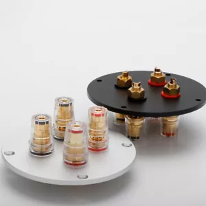 Aluminum Binding Post & Speaker Panel Banana Plug Plate Jack Terminal Sockets - Picture 1 of 14