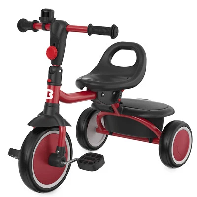 Triciclo Besrey para niños pequeños con campana, triciclos para niños de 18 meses a 5 años niñas, rojo Foto 1 de 4