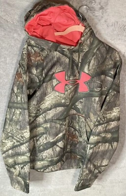 Under Armour Hoodie Mossy Oak Treestand Size XL Camp Pink Hunting Fishing - Image 1 of 4