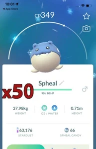50x Spheal Pokemon Bundle !! Good Chance of Lucky and Good IVs !! Go - Picture 1 of 1