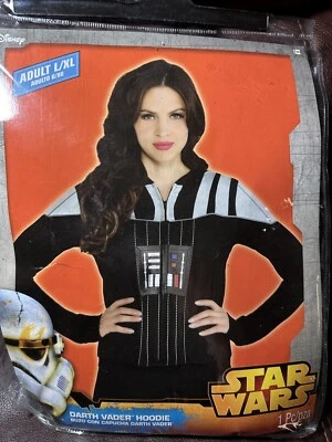 NUEVO Star Wars DARTH VADER Adulto L/XL Mujer’s Halloween Cremallera Completa Sudadera con Capucha Disfraz Foto 1 de 3