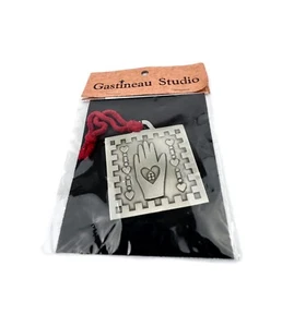 Vtg NIP Gastineau Studio Hand Cast Lead-Free Pewter Shaker Heart/Hand Ornament - Picture 1 of 8