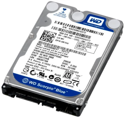 Hard Drive Dell 0M194J WD2500BEVT 250GB 5.4K 8MB SATA II 2.5'' - Image 1 of 3