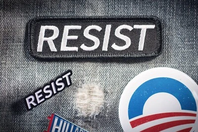 RESIST Patch / Embroidered Iron On Patch / Black & White / Anti-Trump Resistance - Image 1 of 4