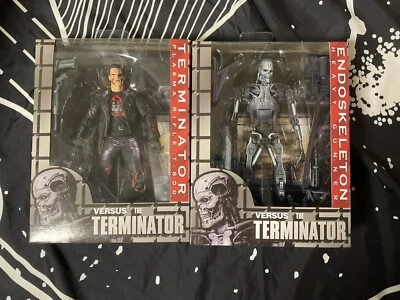 NECA Versus Terminator Heavy Gunner Endoskeleton And  T-800 Figures - Image 1 of 2