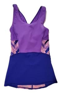 Ivivva Lululemon~Girl 10~Colorblock Stretch Built in Bra Activewear Tank Top~EUC - Picture 1 of 6