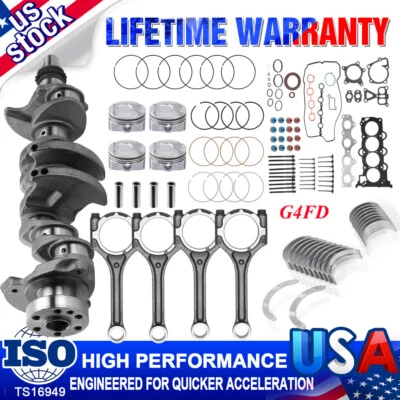 Nuevo kit de reconstrucción de revisión de motor G4FD para Hyundai Accent Kia Rio Soul 12-16 1,6 L Foto 1 de 4