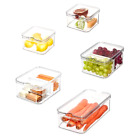 IDesign Storage Bins, Fridge Organisers with Lids, Set of 5, Made from Recycled