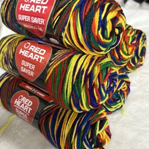Red Heart Super Saver Yarn MEXICANA 0950 Acrylic 5 oz Skeins LOT OF 6 NEW (b) - Picture 1 of 7