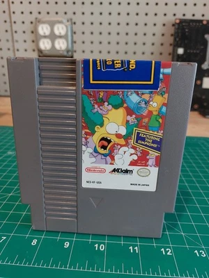Krusty's Fun House Nintendo NES Cart Only w Huge Blockbuster Sticker over Label - Image 1 of 3
