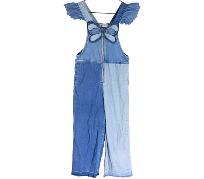 Mono Stella McCartney Niños 10 Retazos Denim Mariposa Mono Dobladillo Crudo Foto 1 de 4