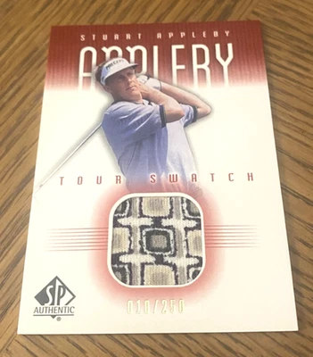 2001 SP Authentic Stuart Appleby Tour Swatch Red #'d SP /250 MEM #SA-TS PGA Card - Image 1 of 2