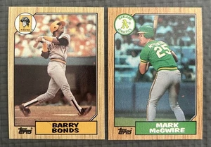 Barry Bonds 'RC' & Mark McGwire RC Topps 1987 #320 & 366... Set Break - Picture 1 of 6