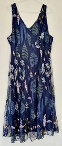 'Sara' Size 18 Floral Embroidered Dress Fit 16-18 - Picture 1 of 5