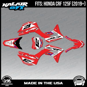 Graphics Kit for Honda CRF125F (2019-2024) CRF 125F Lethal Series - Red - Picture 1 of 4