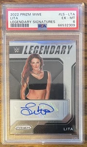 2022 Panini Prizm WWE Legendary Signatures Lita #LS-LTA PSA 6 - Foto 1 di 2