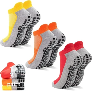 Calcetines con agarre SkiBeaut para hombre, tobillo bajo 10-12, #4 rojo + naranja + amarillo (3 pares) - Imagen 1 de 6
