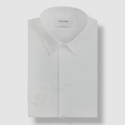 Calvin Klein Men Slim-Fit White Long-Sleeve Button Dress Shirt Size 14.5 32/33 - Image 1 of 4