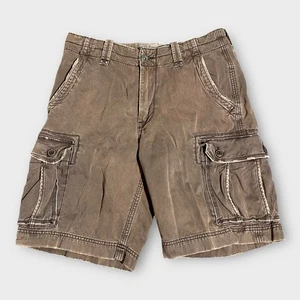 Pantalones Cortos Carga American Eagle Hombres 33 Marrón Caqui Largo Clásico Utilitario Y2K Sueltos - Imagen 1 de 18