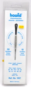 Hawid Klemmtaschen schwarz 50 Streifen in 10 Größen No. 1997 + Pinzette - Picture 1 of 1