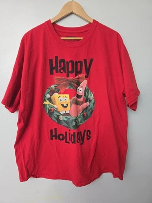 Nickelodeon Spongebob Squarepants Happy Holidays Mens 2X T-Shirt - Image 1 of 4