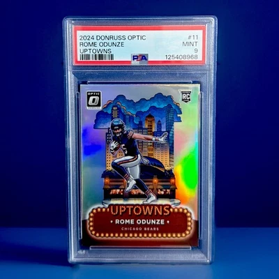 ROME ODUNZE - 2024 DONRUSS OPTIC (RC) - UPTOWNS #11 - PSA 9 - BEARS! - Image 1 of 2