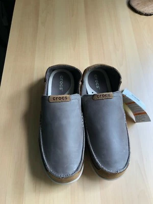 Mocasín de cuero Crocs Walu Express chocolate/avellana, nuevo con etiquetas - talla 7, precio de venta sugerido por el fabricante 74,99 Foto 1 de 3