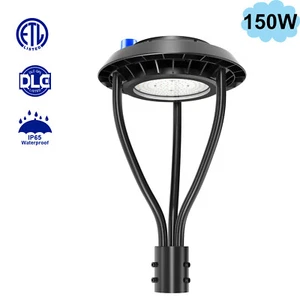 150W Post Top Light Dusk To Dawn LED Circular Area Pole Light For Farm Garden - Picture 1 of 11