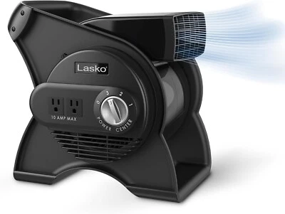Lasko 12" Pivoting High Velocity Utility Blower Fan with 3 Speeds,2x 120V Outlet - Image 1 of 4